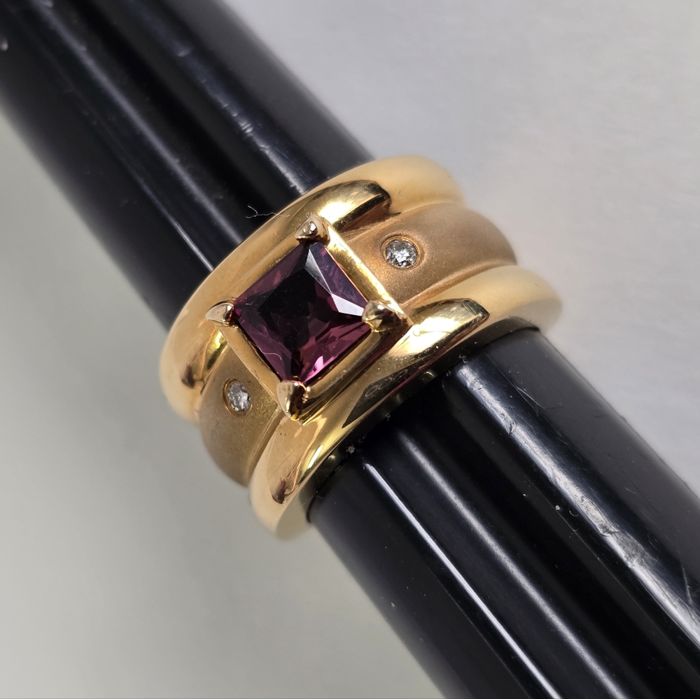 Rare ‘Blush Elegance’ 14k Gold Tourmaline and Diamond Ring